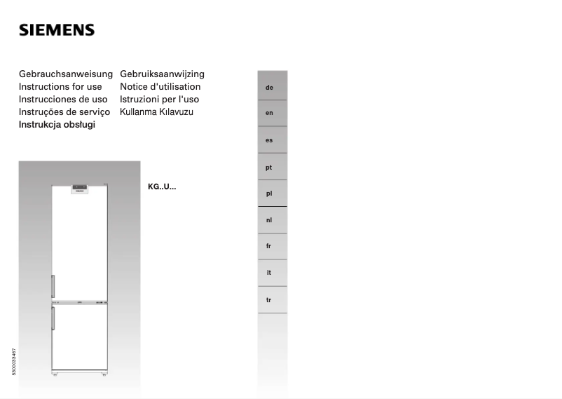 First page image of the manual for KG 40U123