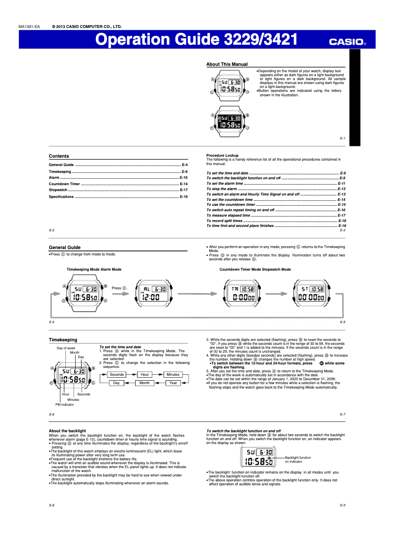 Page 1 of the manual User Manual Casio G-Shock DW-5600HRGRZ-1ER
