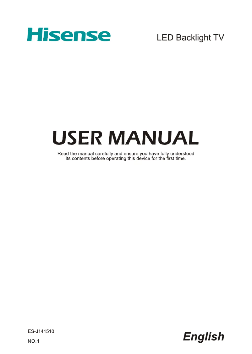 Page 1 of the manual User Manual Hisense LTDN50D36TUK