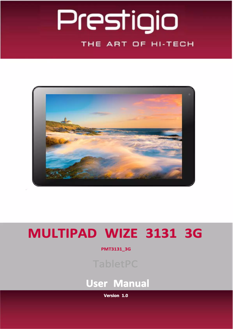 Page 1 of the manual User Manual Prestigio MultiPad Wize 3131 3G