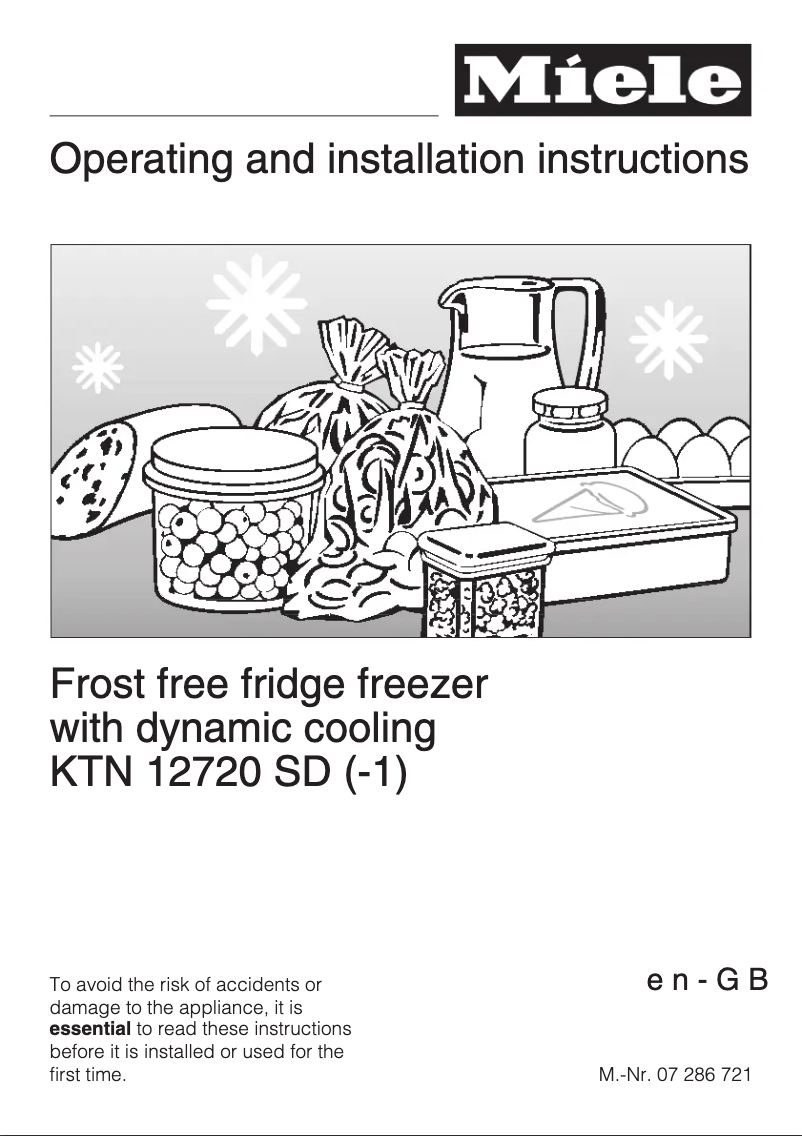 Page 1 of the manual User Manual Miele KTN 12720 SD