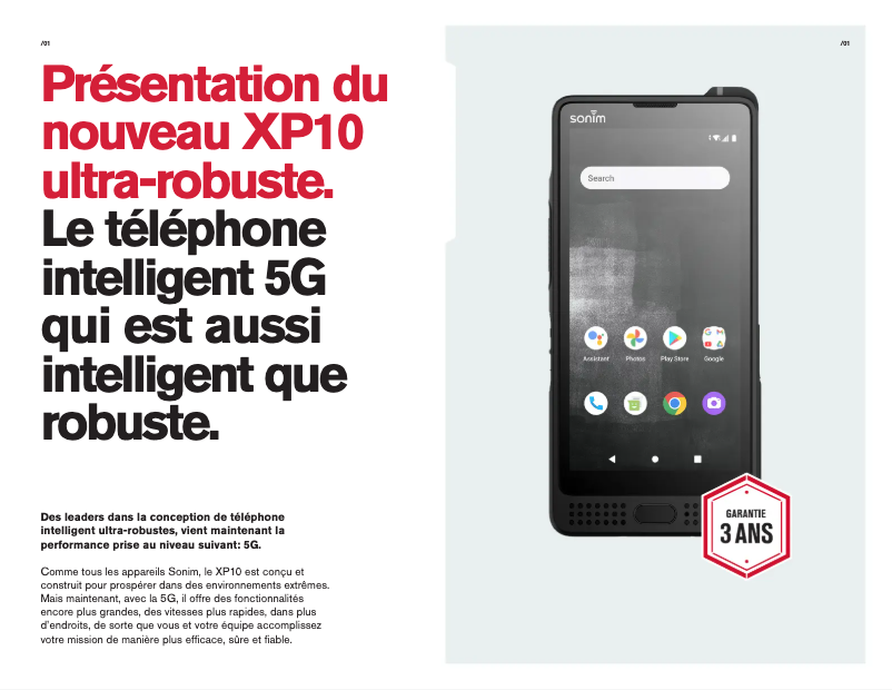 Page 1 of the manual Brochure Sonim XP10 (AT&T)