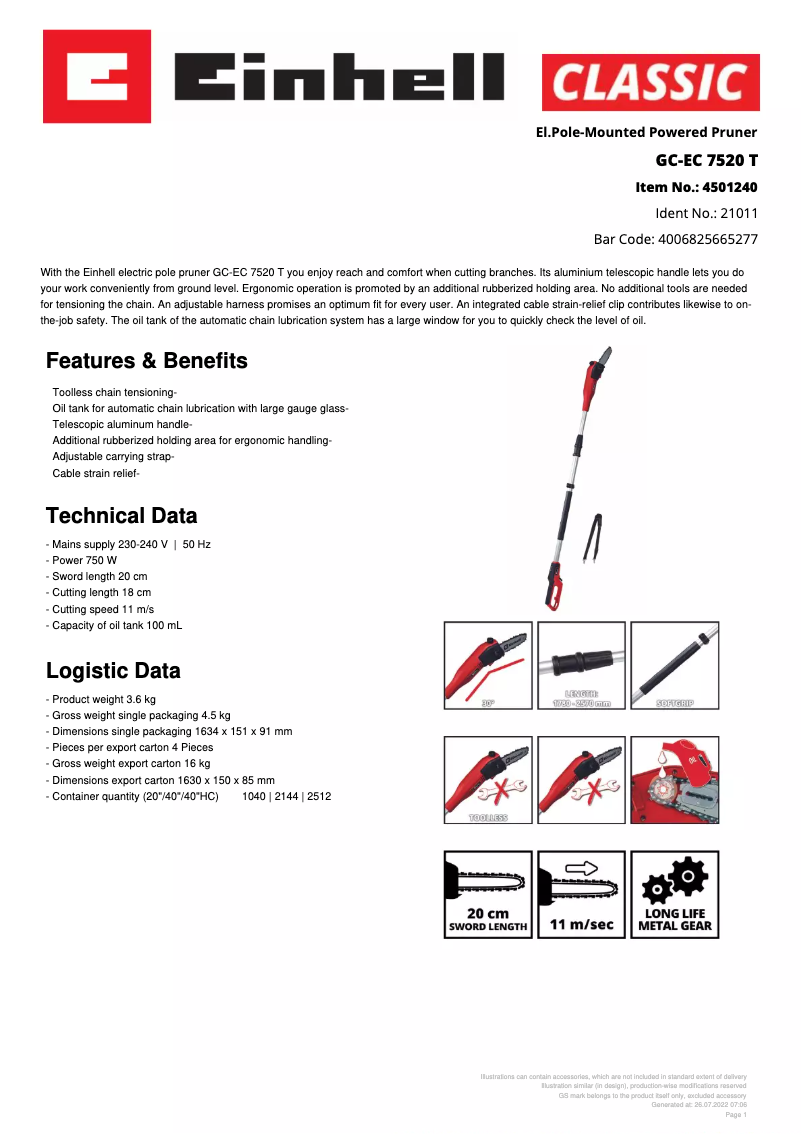 First page image of the manual for GC-EC 7520 T