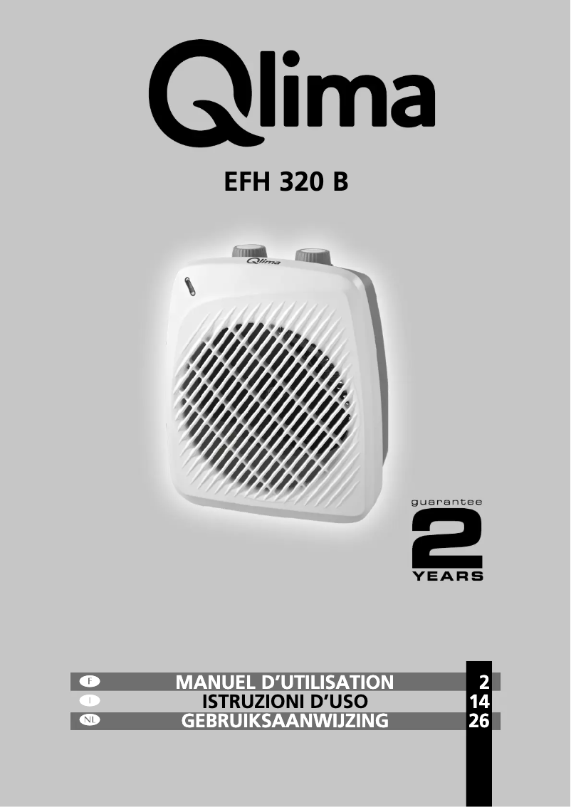 First page image of the manual for EFH 320 B