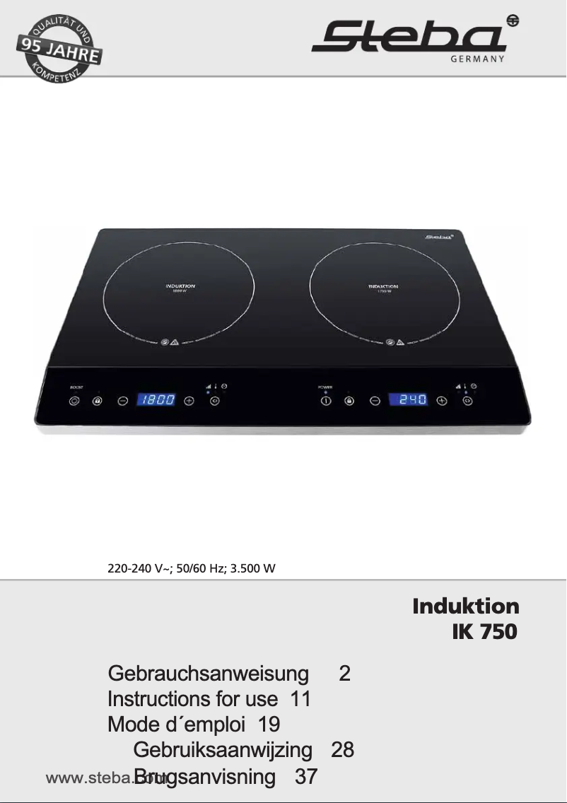 Page 1 of the manual User Manual Steba IK 750