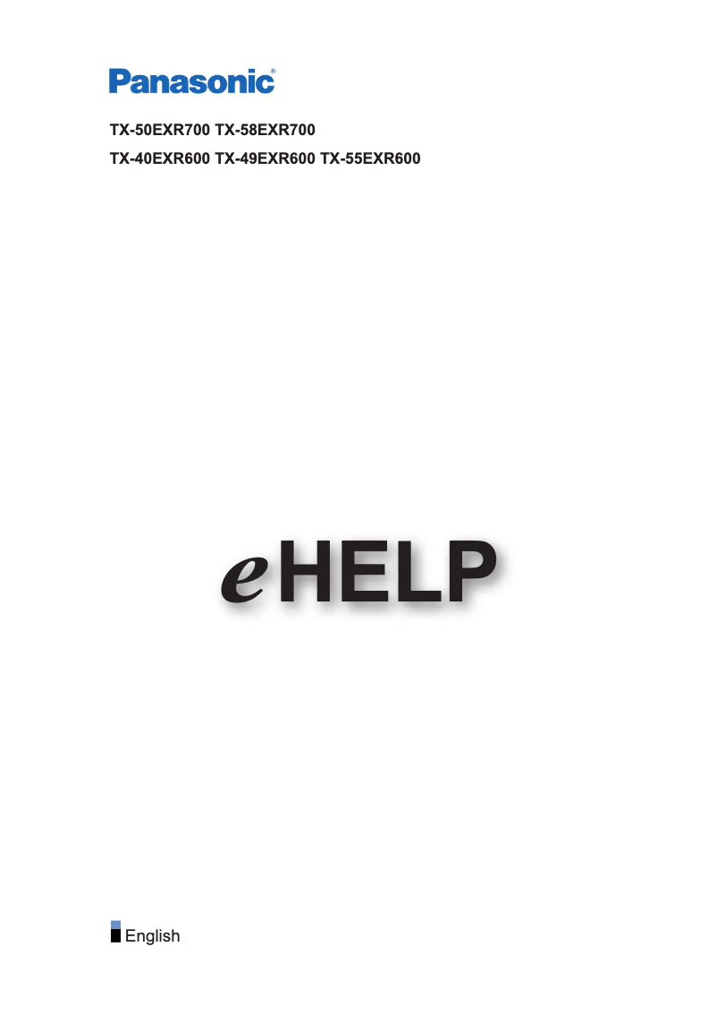 First page image of the manual for TX-55EXR600