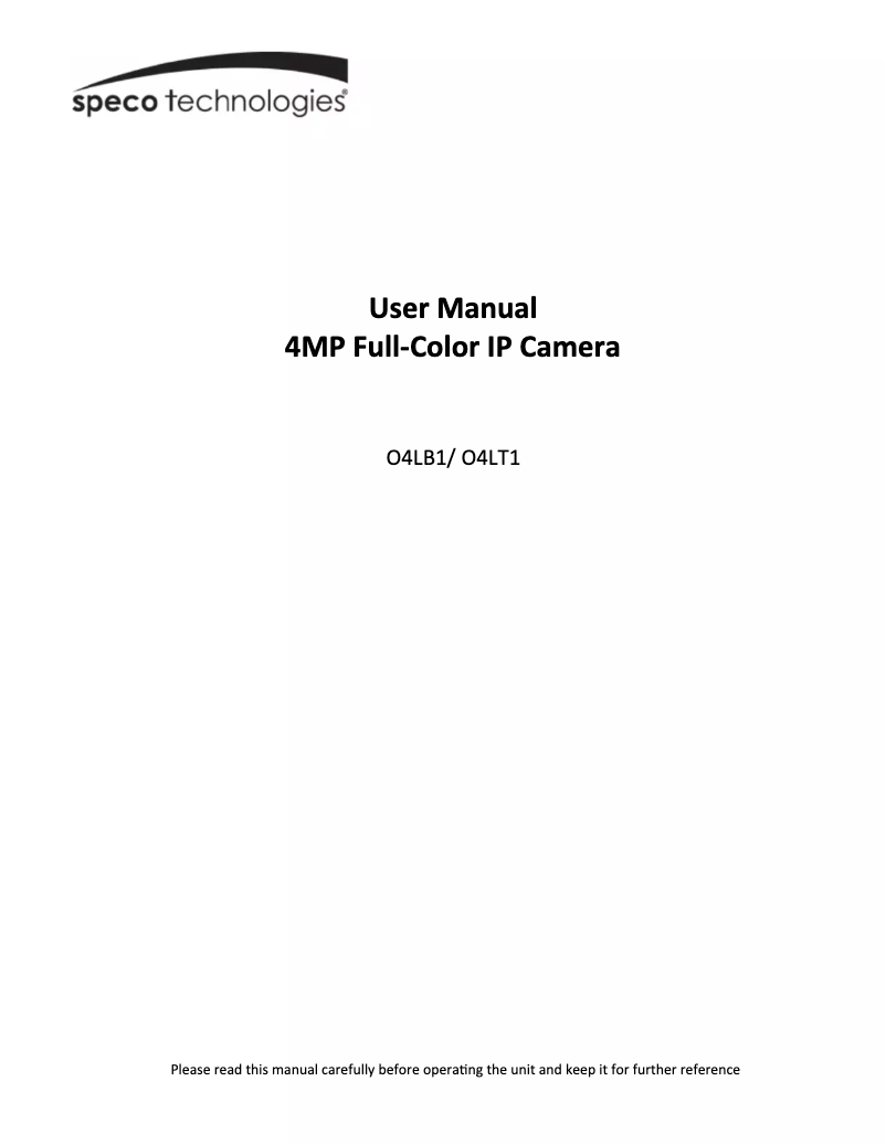 First page image of the manual for O4LB1