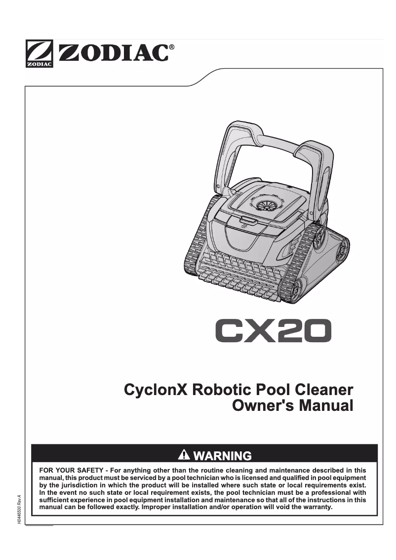 First page image of the manual for CX20