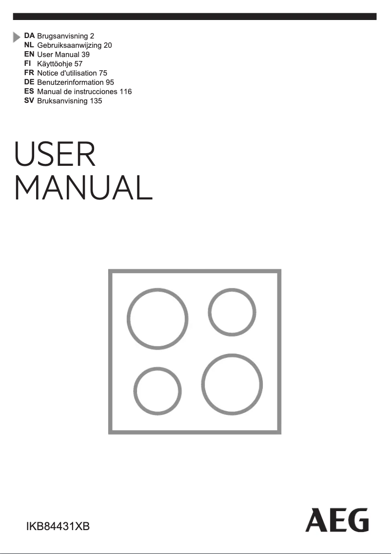 Page 1 of the manual User Manual AEG IKB84431XB