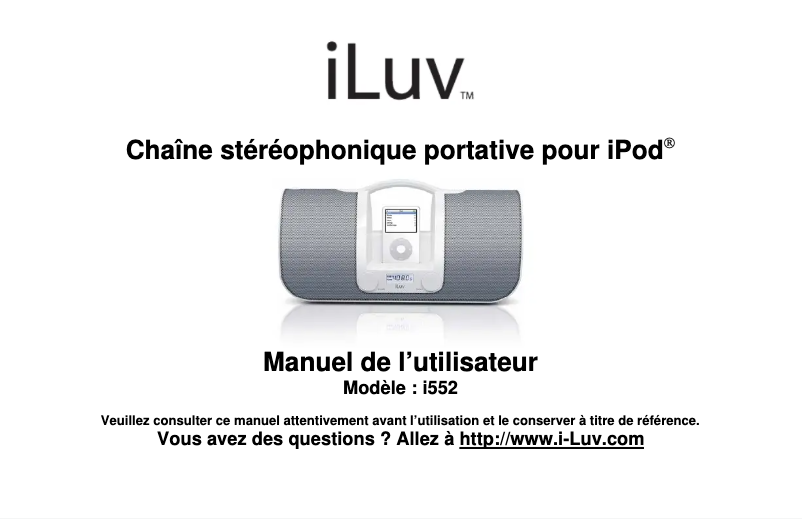 First page image of the manual for i552