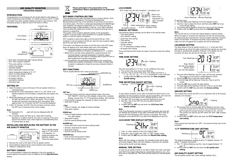 First page image of the manual for WL 1000