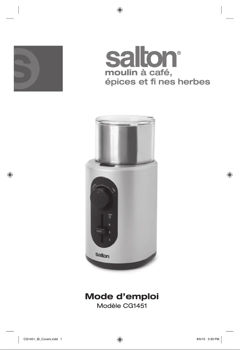 Page 1 of the manual User Manual Salton CG1451