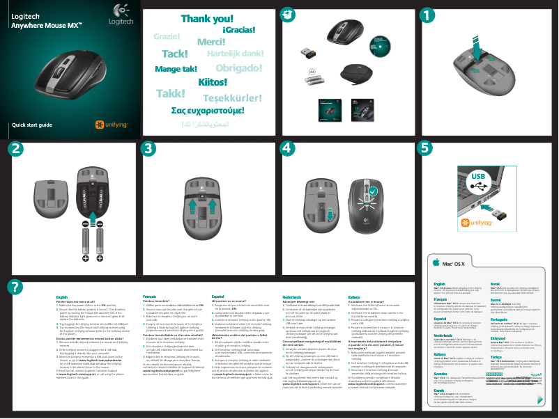 Page 1 of the manual User Manual Logitech Anywhere MX