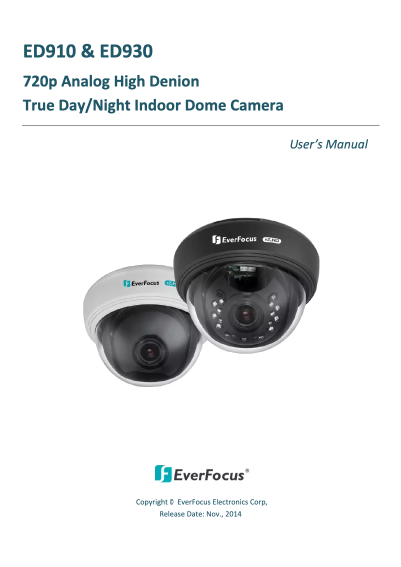 Page 1 of the manual User Manual EverFocus ED930