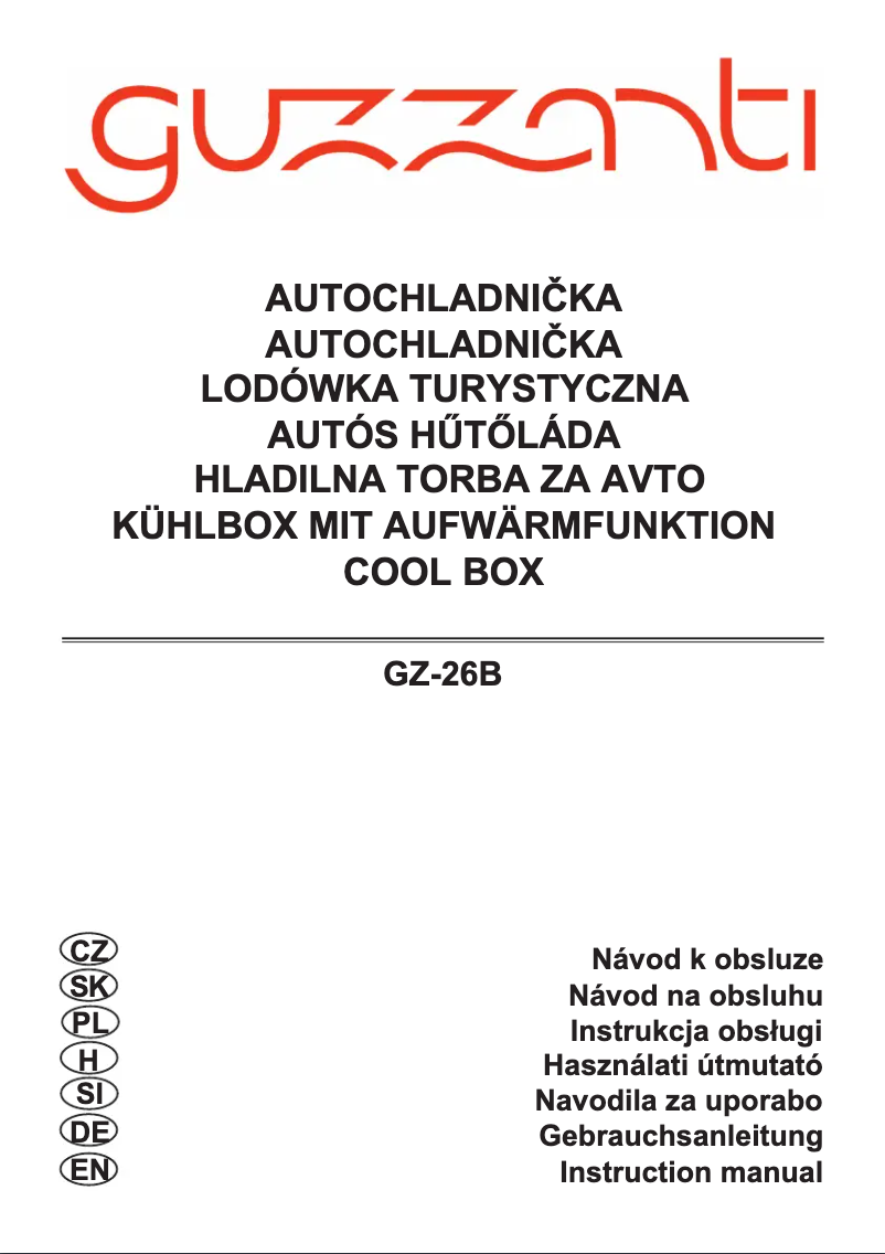 Page 1 de la notice Manuel utilisateur Guzzanti GZ 26B