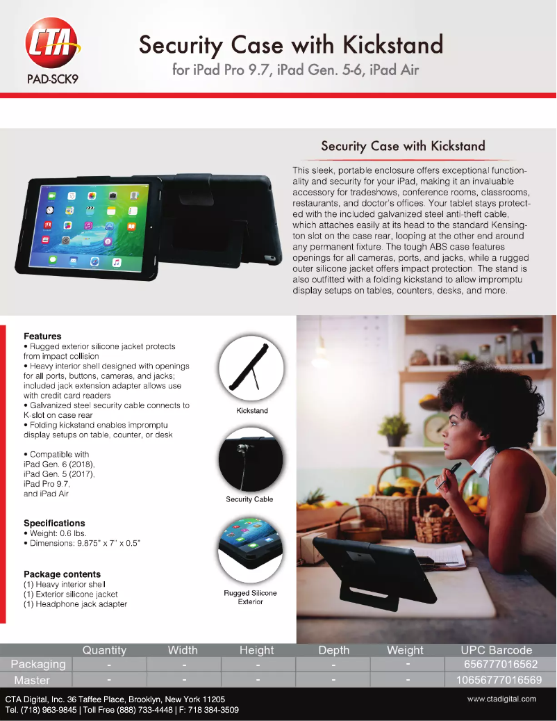 Page 1 of the manual User Manual CTA Digital PAD-SCK9