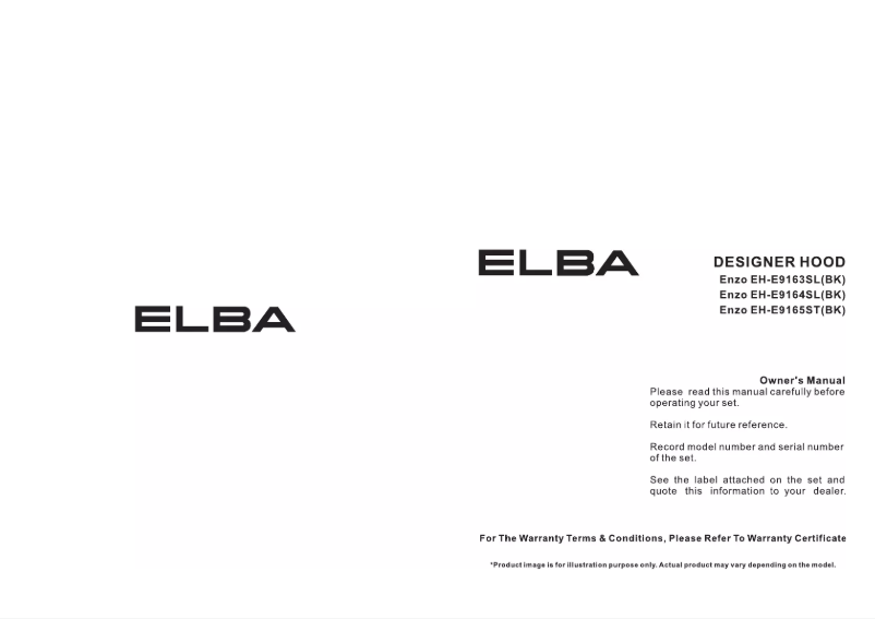 Page 1 of the manual User Manual Elba ENZO EH-E9165ST(BK)