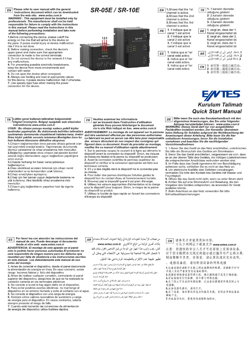 Page 1 of the manual User Manual ENTES SR-05E