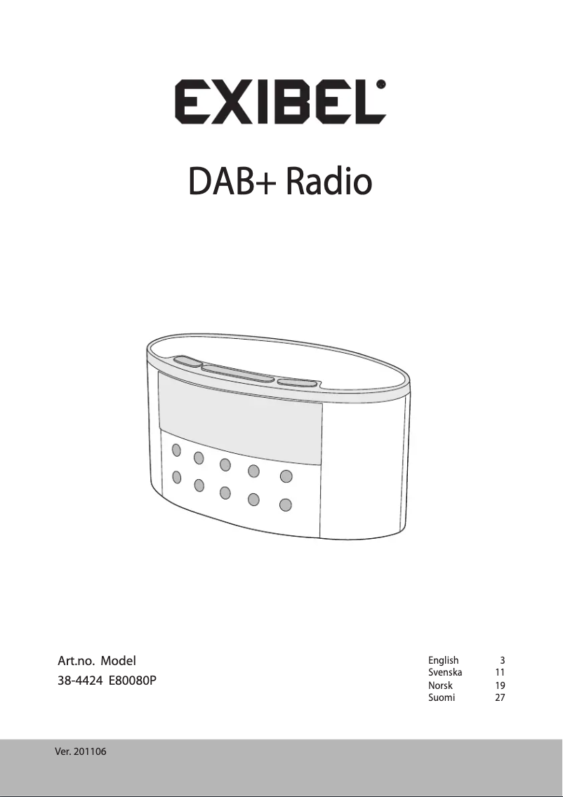 Page 1 de la notice Manuel utilisateur Exibel E80080P