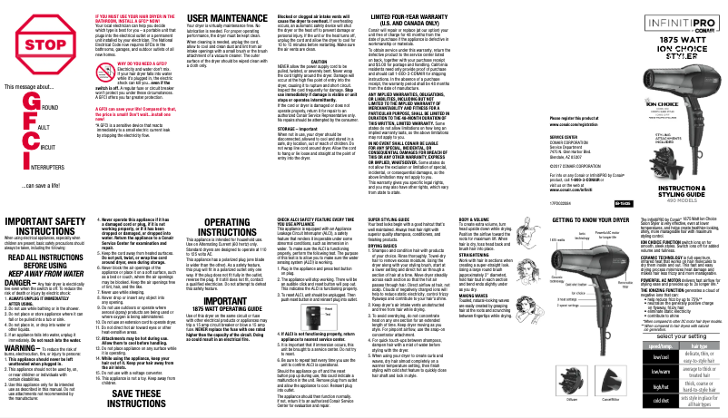 Page 1 of the manual User Manual Conair 490N