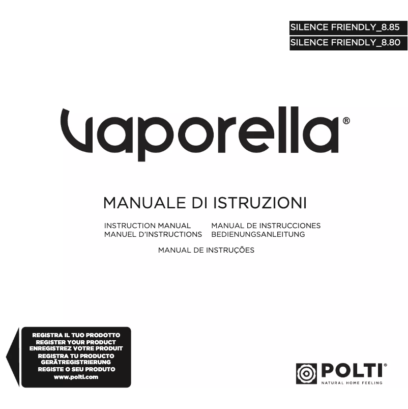 Page 1 of the manual User Manual Polti Silence Friendly 8.80