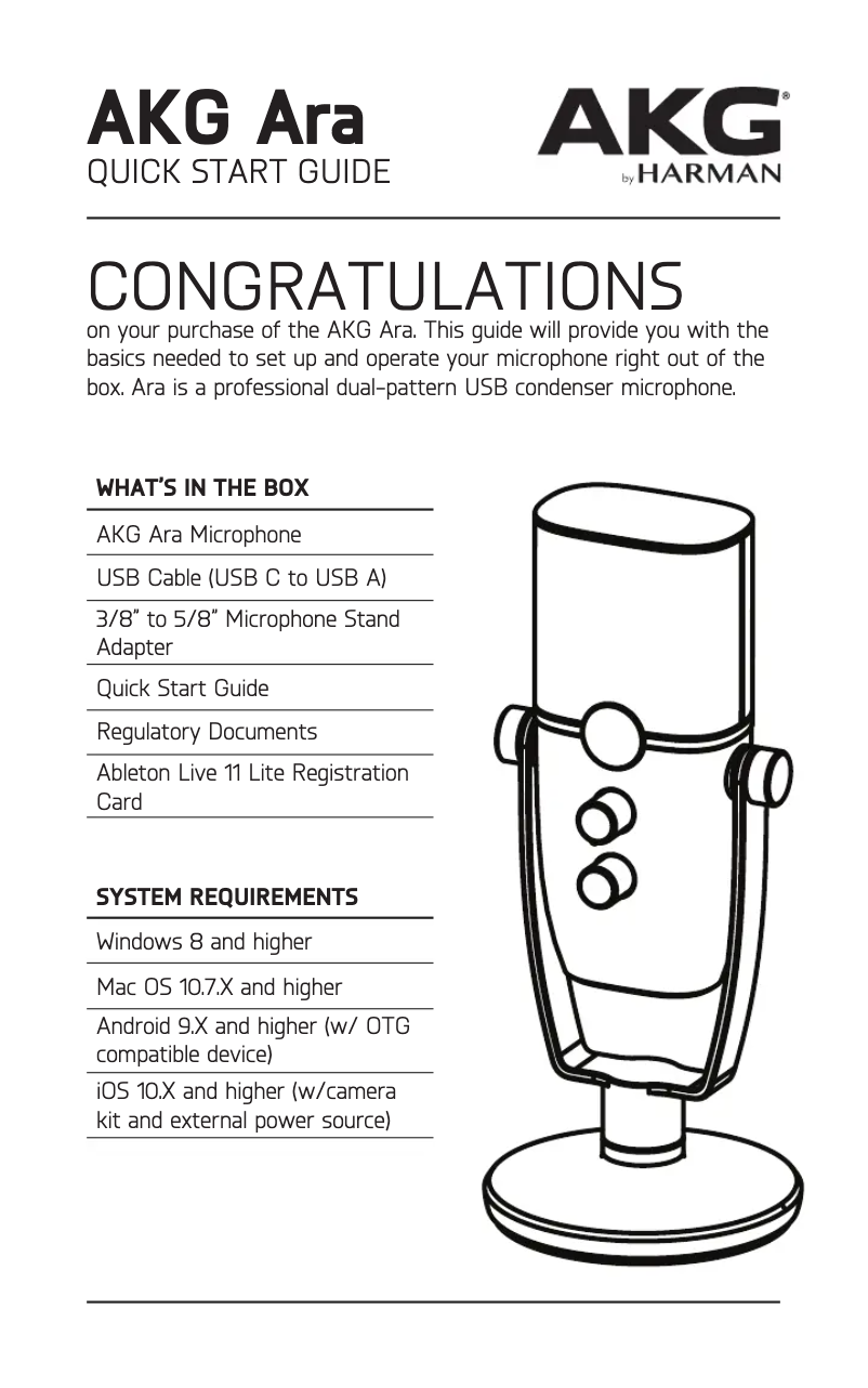 Page 1 of the manual User Manual AKG Ara