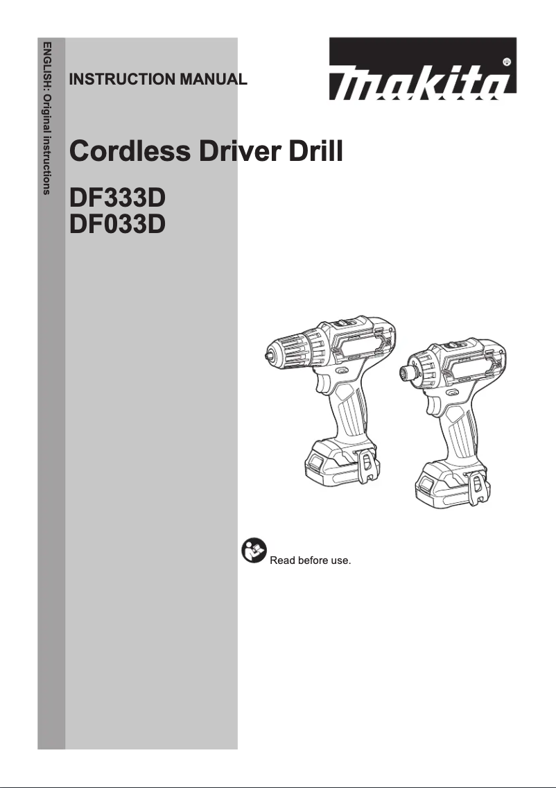 First page image of the manual for DF033DWAE