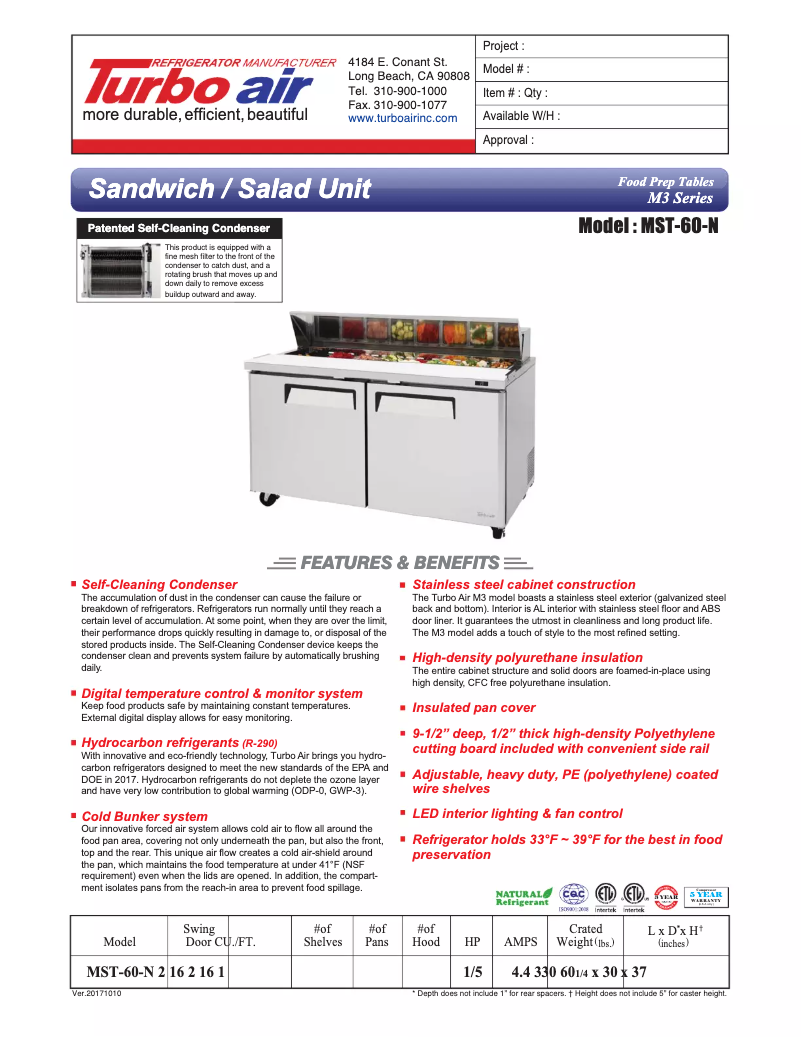 First page image of the manual for MST-60