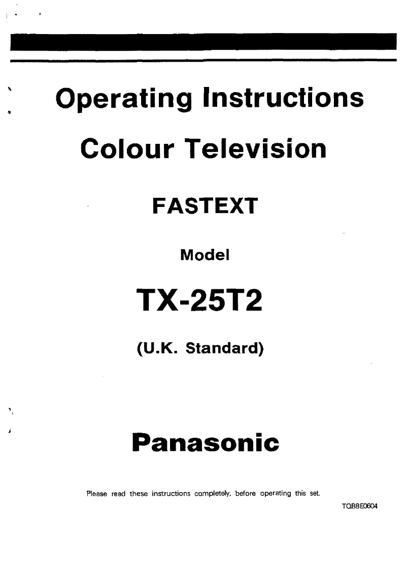 First page image of the manual for TX-25T2