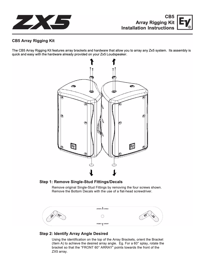 Page 1 of the manual User Manual Electro-Voice ZX5-90B
