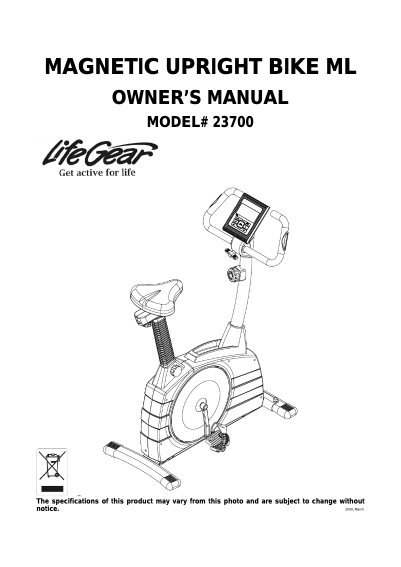 First page image of the manual for 23700