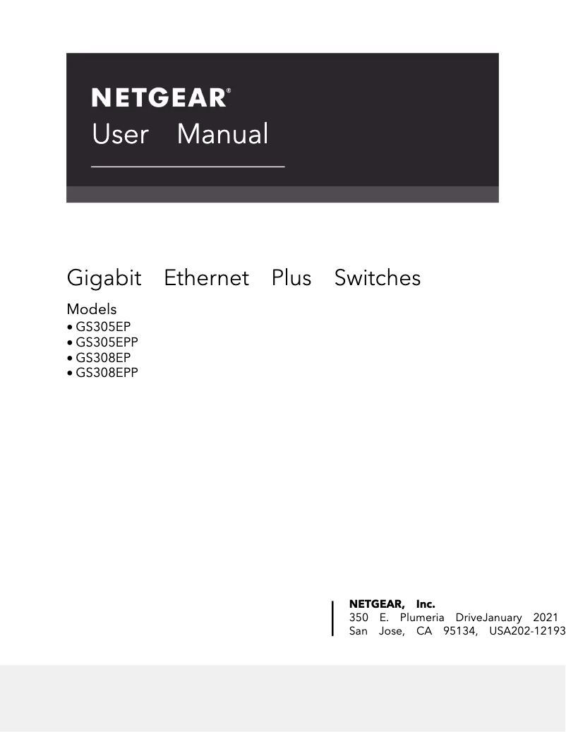 Page 1 of the manual User Manual Netgear GS308PP