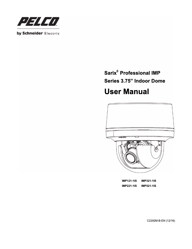 Page 1 of the manual User Manual Pelco Sarix Professional IMP221-1IS