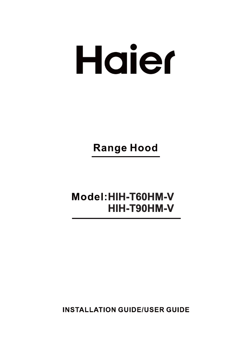 Page 1 of the manual User Manual Haier HIH-T90HM-V