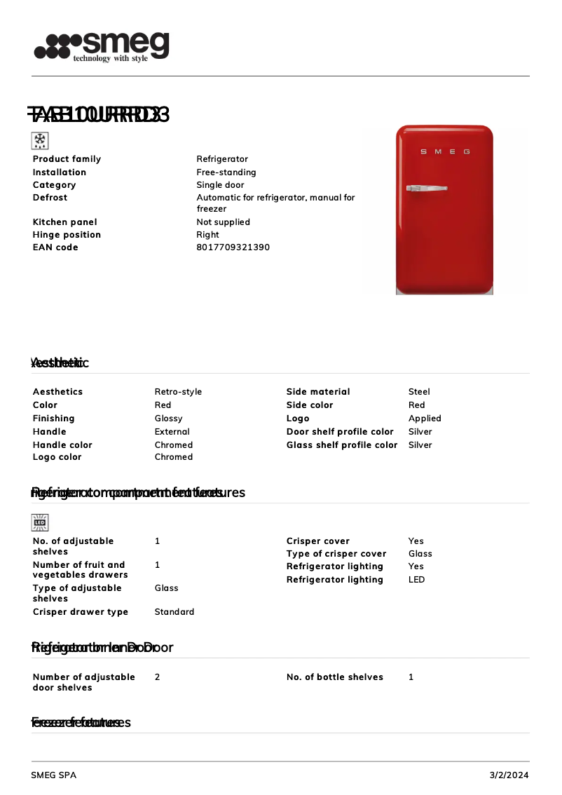 First page image of the manual for FAB10URRD3