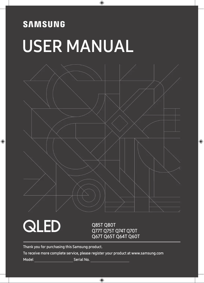 First page image of the manual for QE75Q80TA