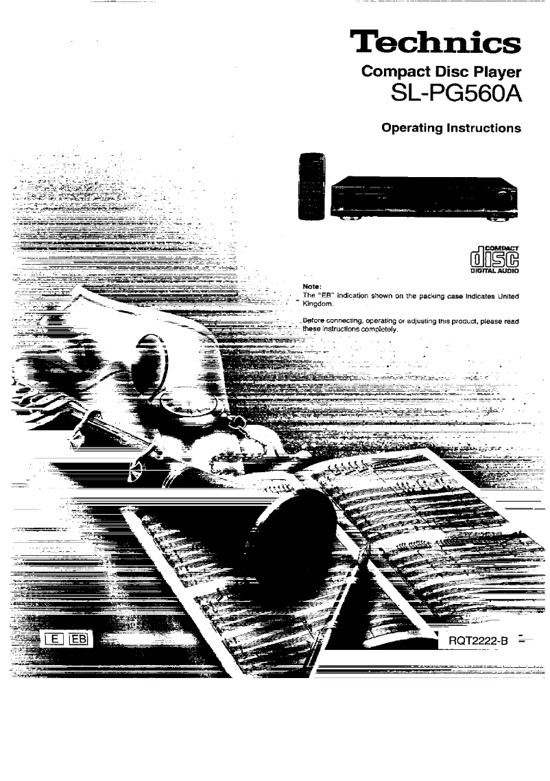 First page image of the manual for SL-PG560A