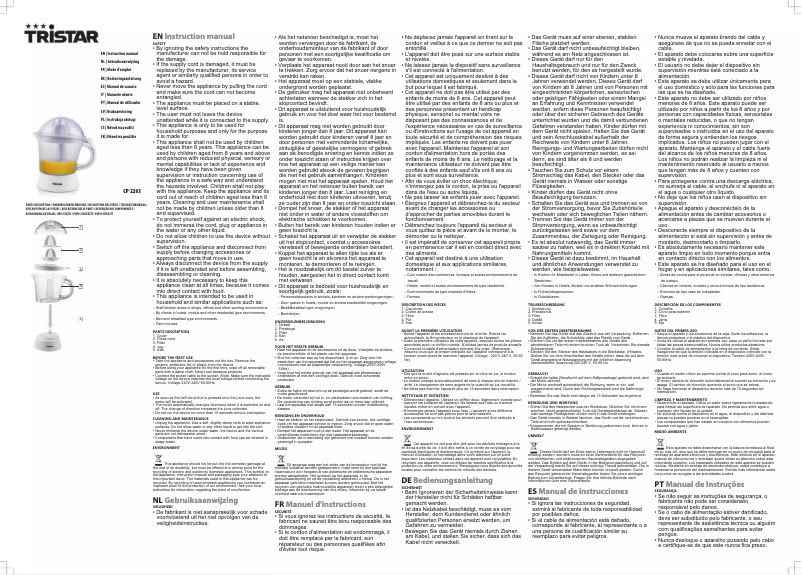 First page image of the manual for CP-2263