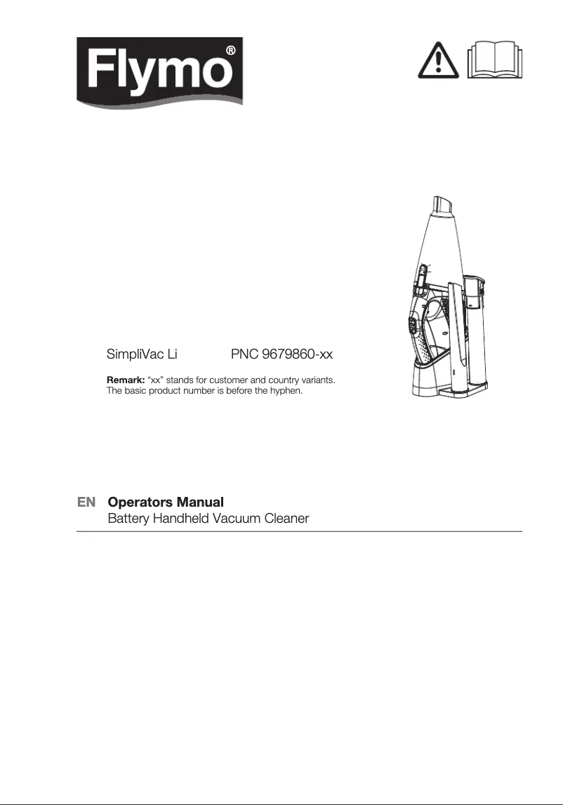Page 1 of the manual User Manual Flymo SimpliVac Li