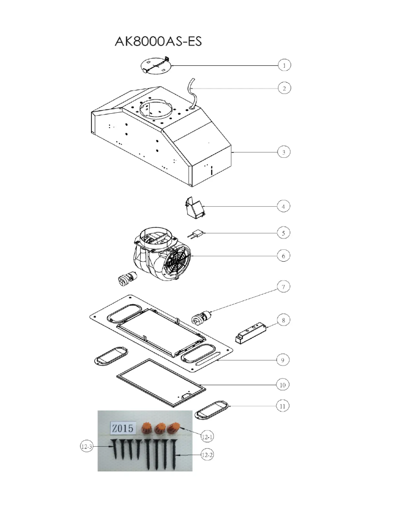 Page 1 of the manual Wiring Diagram Zephyr AK8000ASES