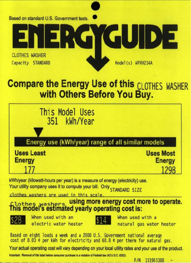 First page image of the manual for Profile WPXH214ACC