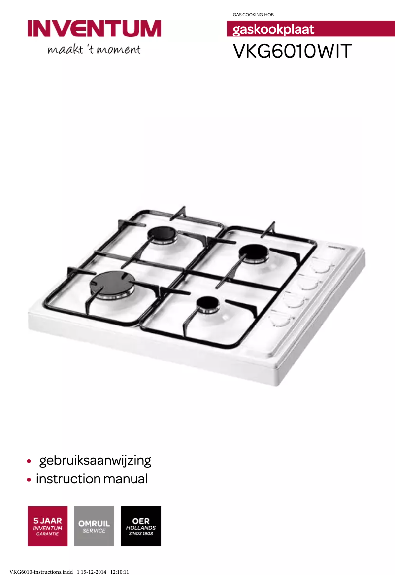 First page image of the manual for VKG6010