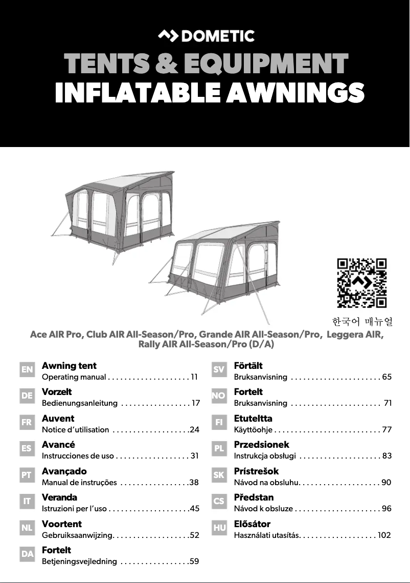 Page 1 de la notice Guide d'installation Dometic Grande AIR All-Season 390 S