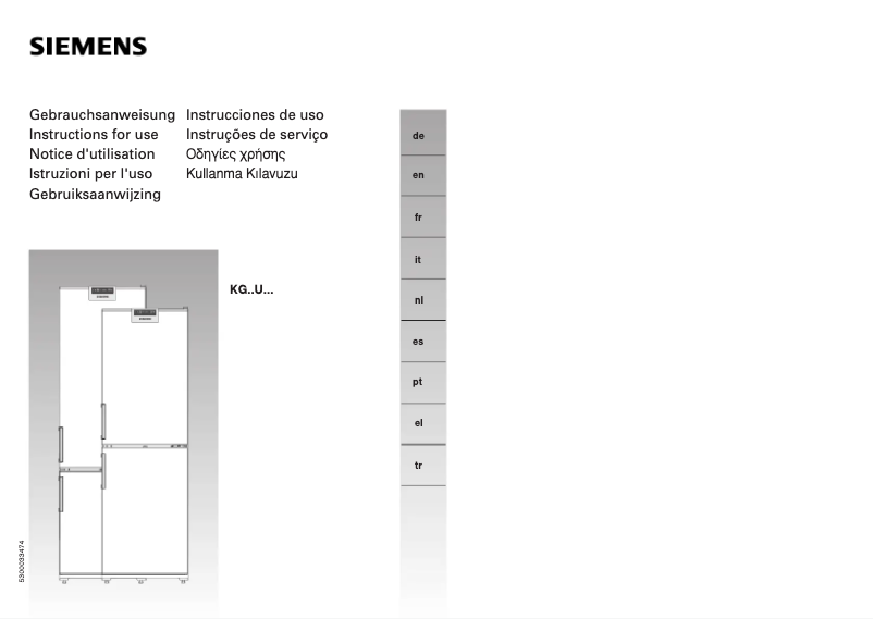 Page 1 of the manual User Manual Siemens KG32U123GB