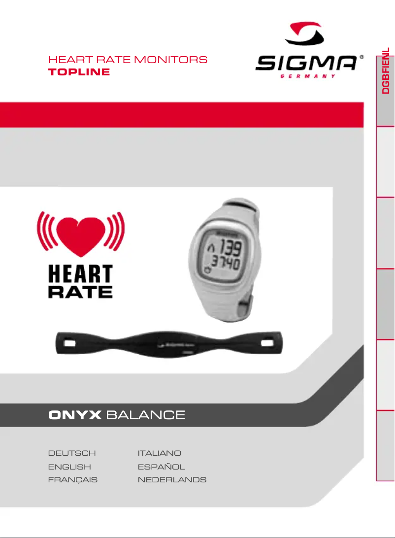 First page image of the manual for Sport Onyx Balance