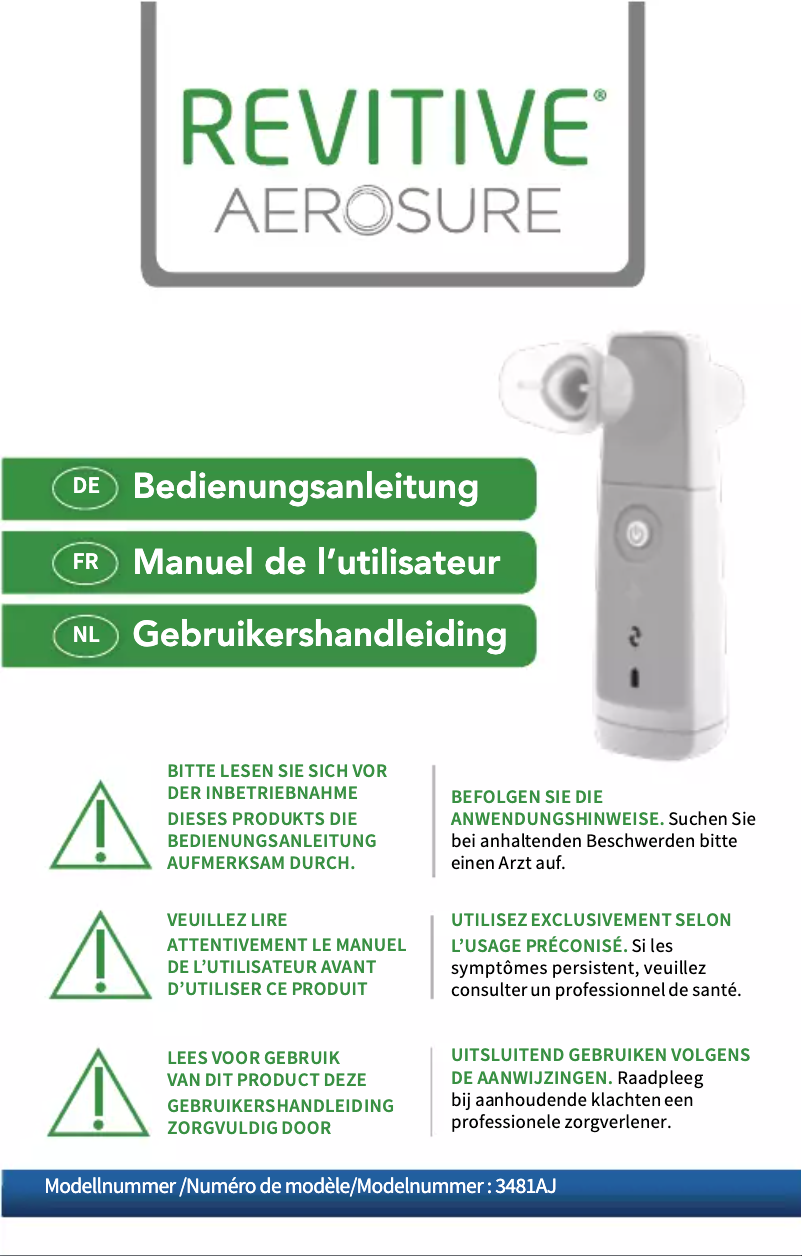 Page 1 of the manual User Manual Revitive Aerosure