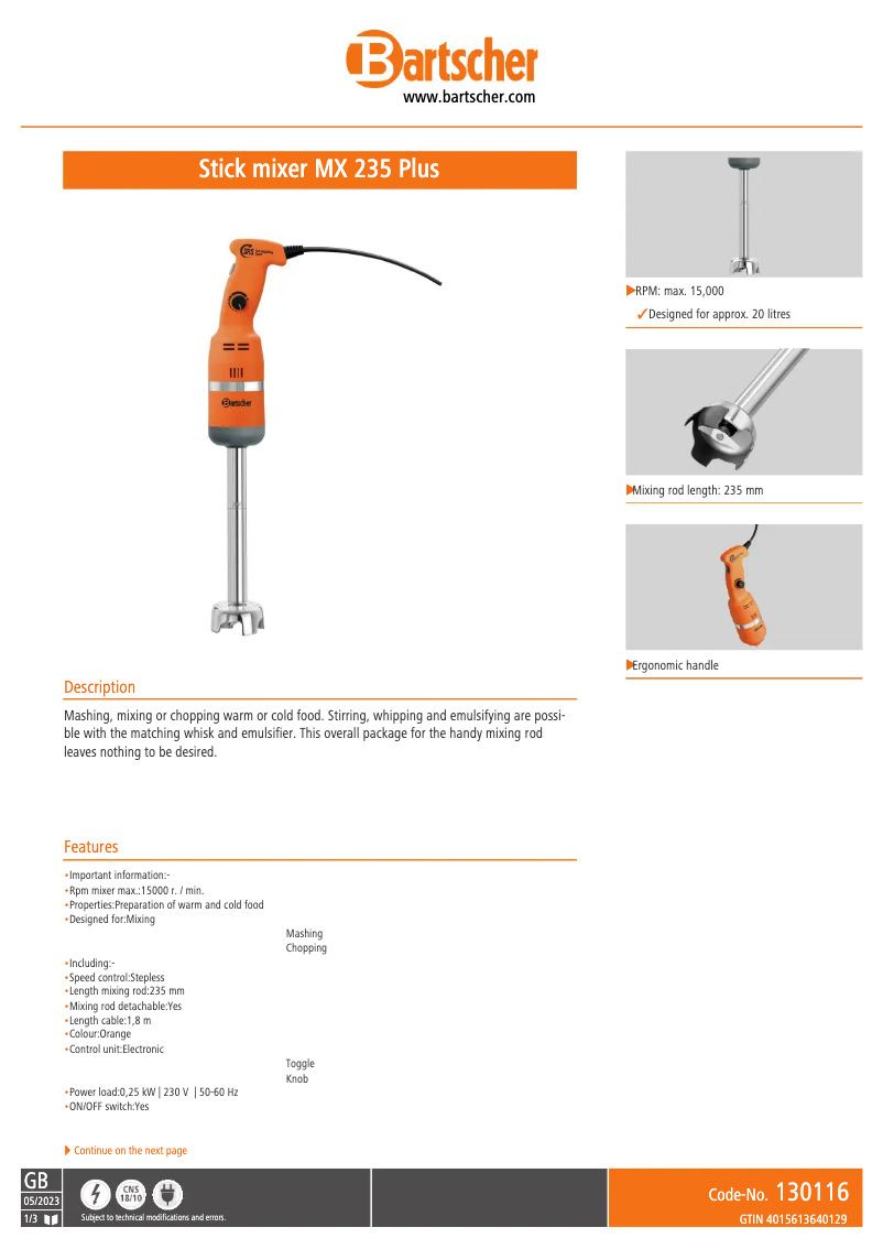 Image de la première page du manuel de l'appareil MX 235 Plus