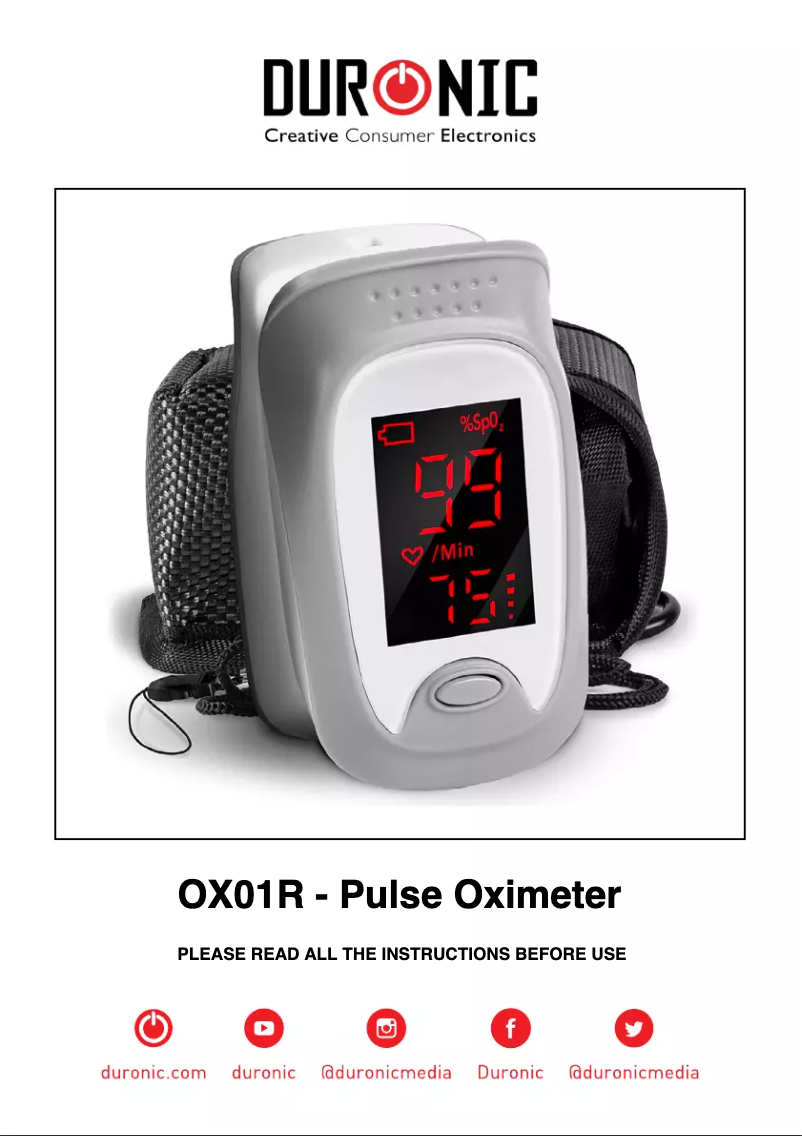 First page image of the manual for OX01R