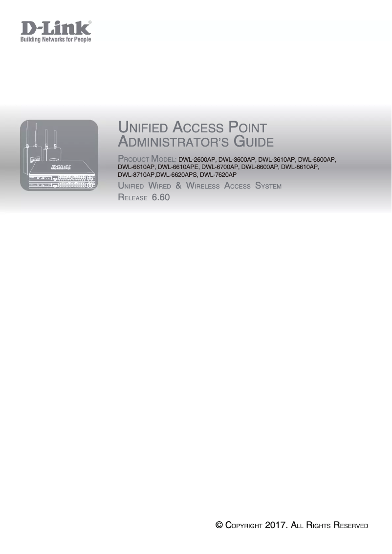 First page image of the manual for DWL-8620AP