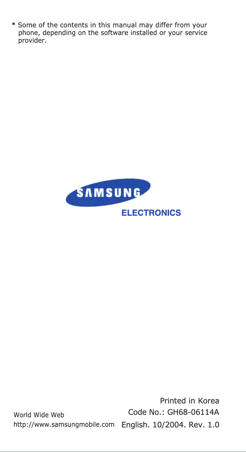 Page 1 of the manual User Manual Samsung SGH-C200